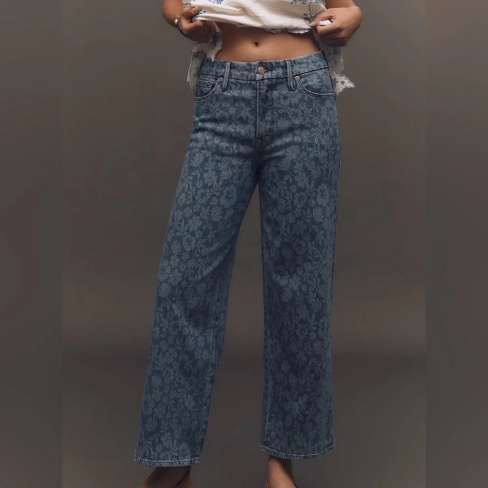 Good American Good Waist Palazzo High-Rise Crop Jeans size 4 - Picture 4 of 8